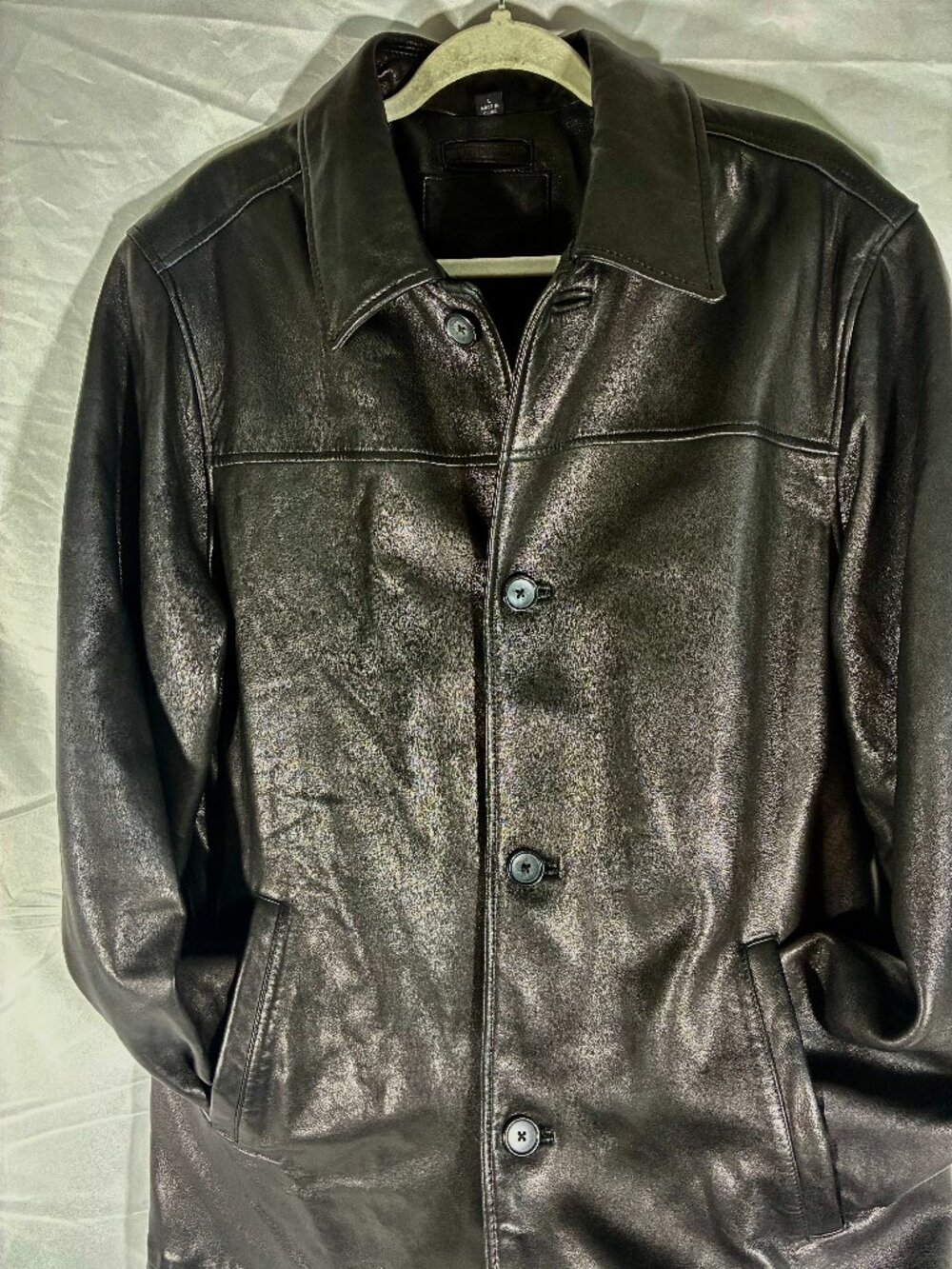 Brandini Men's Genuine Leather Jacket Coat Black Size L NWOT 100% Leather